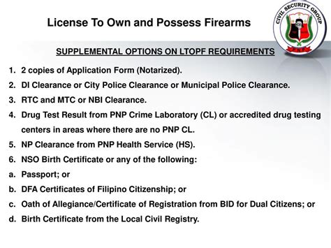 ltopf requirements for civilian|How to Apply for a License to Own and Possess .